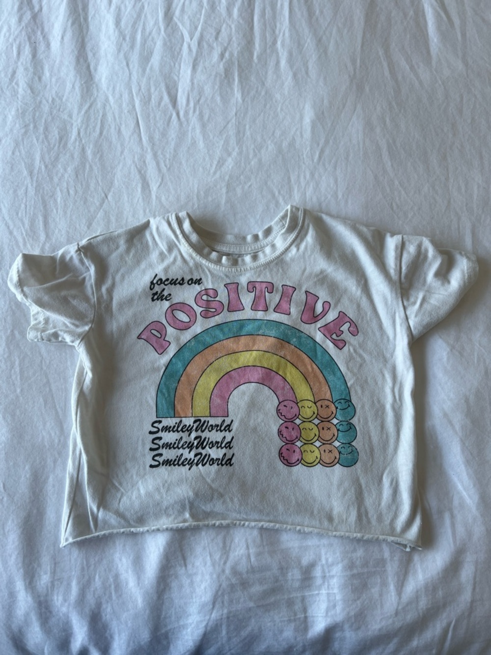 Kids White 'Positive' Rainbow Graphic Tee by SmileyWorld